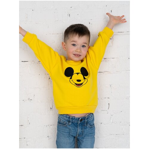 Свитшот детский оверсайз Mickey Mouse, цвет желтый, рост 116 RUS 30