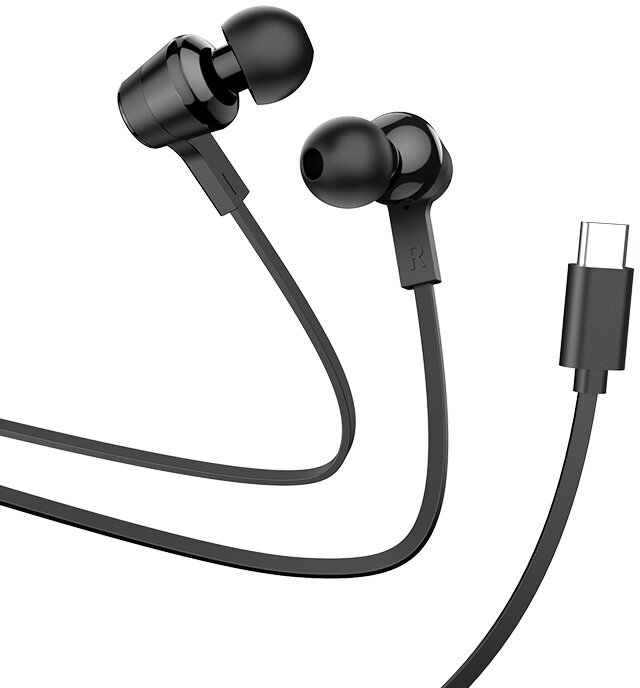 Наушники M86, Type-C, Ocean universal digital earphones, HOCO, вакуумные с микрофоном, черные