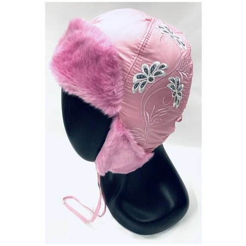 фото Шапка ушанка tutu, демисезон/зима, подкладка, размер 50-52, розовый