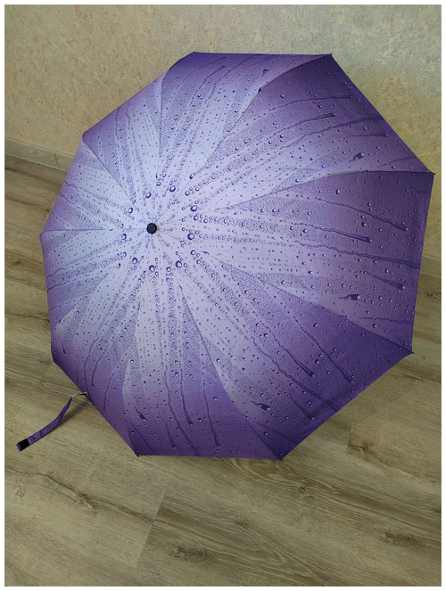 Зонт автомат, купол 100 см, 9 спиц, система «антиветер», чехол в комплекте, для женщин, фиолетовый