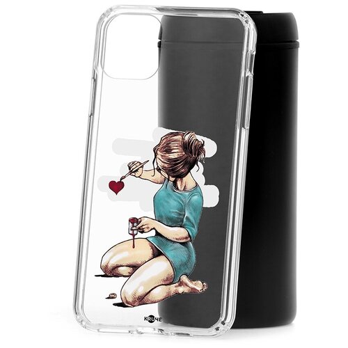 фото Чехол на айфон 11 pro max kruche print рисуя любовь кruче
