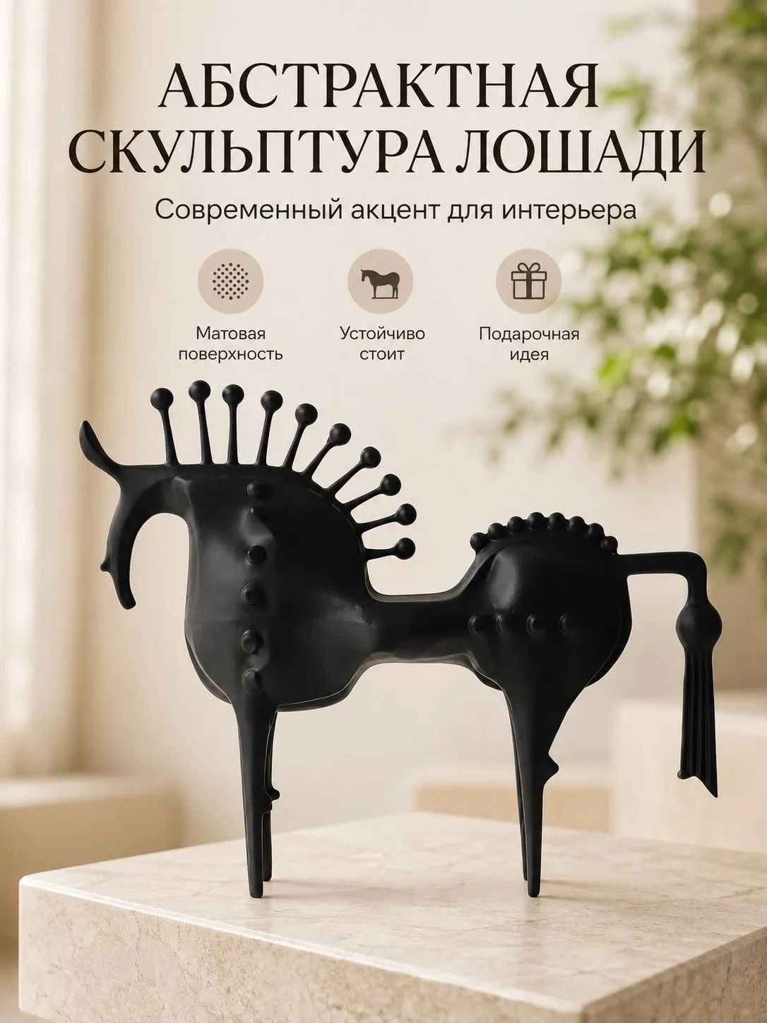 Скульптура коня из сплава в европейском стиле, фигурка коня генерала, черный металл/20*6*15.5cm