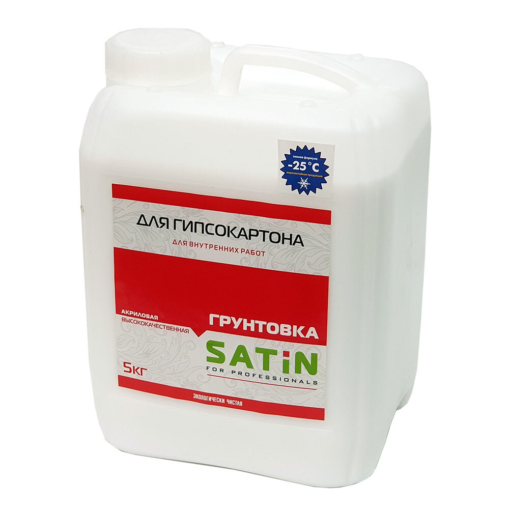 Грунт акриловый для гипсокартона SATIN 3 л