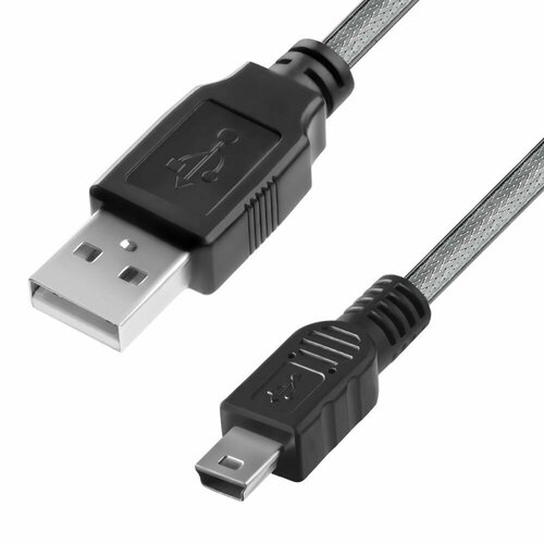 Провод USB mini USB AM 1,8 метра 4ПХ для фотоаппарата прозрачный