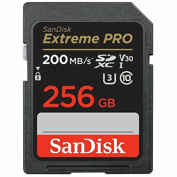 Карта памяти SanDisk SDXC 256GB Extreme Pro UHS-I V30 U3 200/140 MB/s (SDSDXXD-256G-GN4IN)