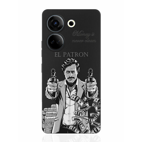 Чехол для смартфона Tecno Camon 20/ 20 Pro 4G черный силиконовый El Patron Pablo Escobar/ Пабло Эскобар