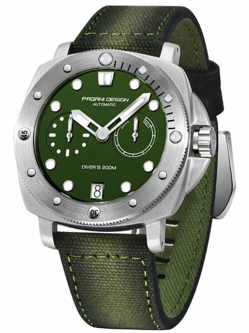 Наручные часы Pagani Design, зеленый, серебряный