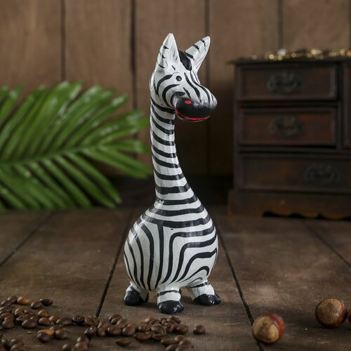 Фигура деревянная интерьерная Зебра / декоративная / высота 18 см