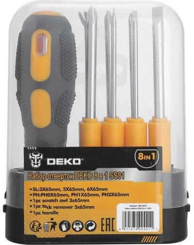 Набор отверточный Deko SS01, 8 предметов (065-0570)