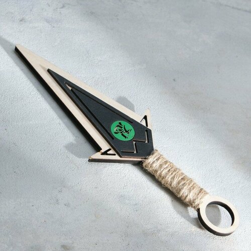 Деревянное детское оружие Дарим Красиво Сувенир деревянный Нож Кунай, зеленый