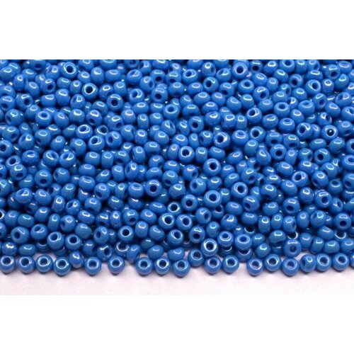 Бисер чешский PRECIOSA круглый 10/0 64080 синий непрозрачный радужный, 1 сорт, 50г