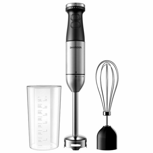Блендер погружной SHARDOR 1000W с ножом-измельчителем венчиком и стаканом 600 мл 382900₽