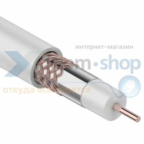 Кабель Rexant RG-6U+CU, (64%), 75 Ом, 305м, белый 01-2231