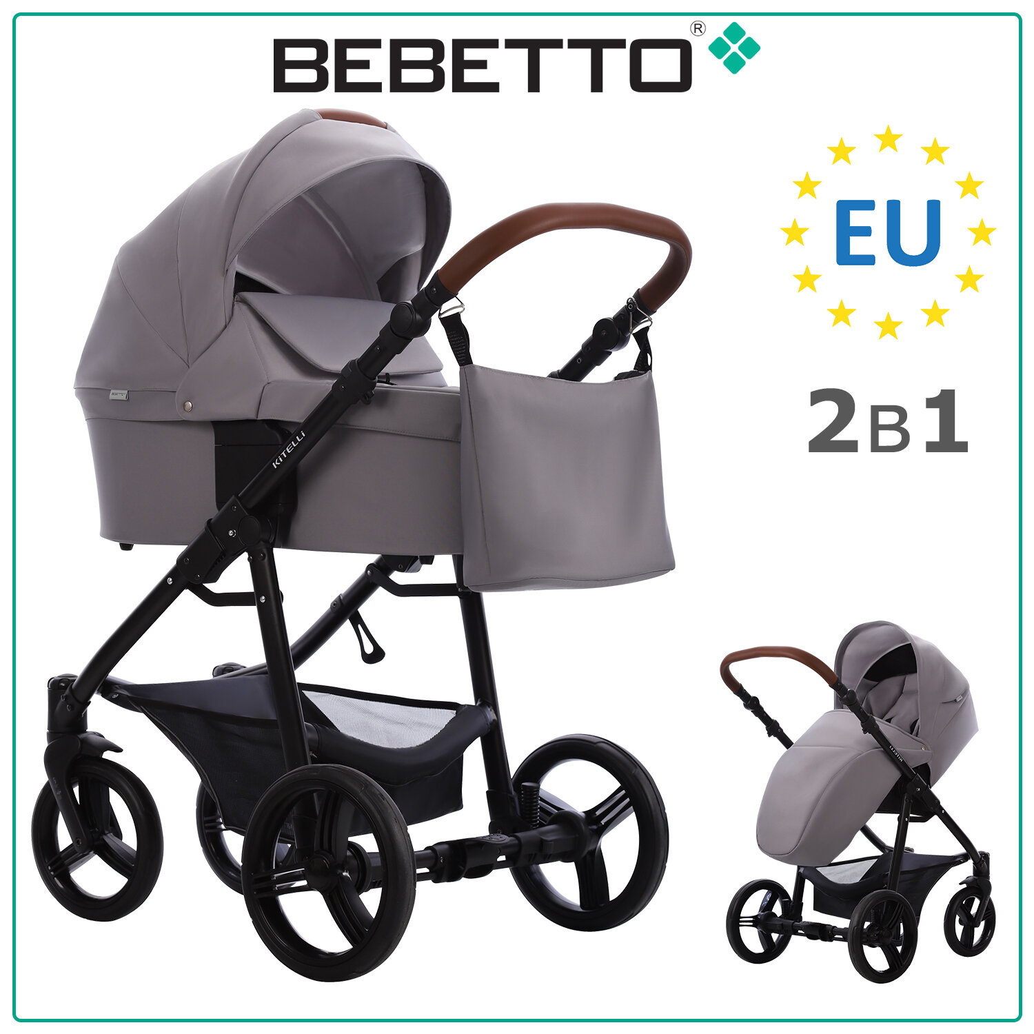 Детская коляска 2 в 1 Bebetto Kitelli 03_CZM