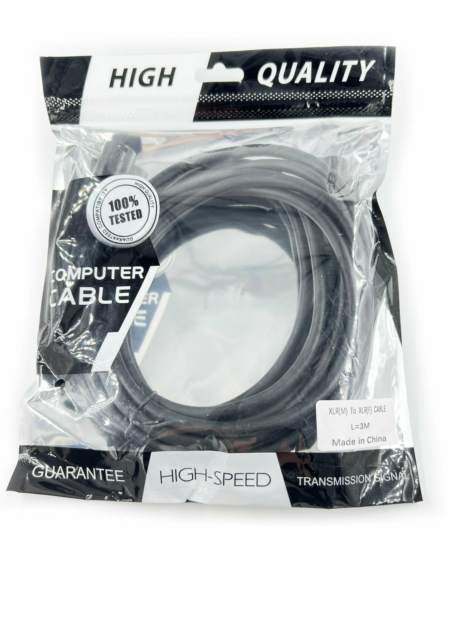 Шнур XLR штекер - XLR гнездо PREMIUM (3 метра) — фото 1