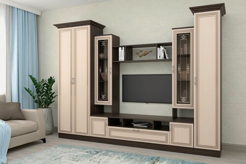 Изображение товара Стенка для гостиной "Маргарита" Дуб Венге/Дуб Белфорд