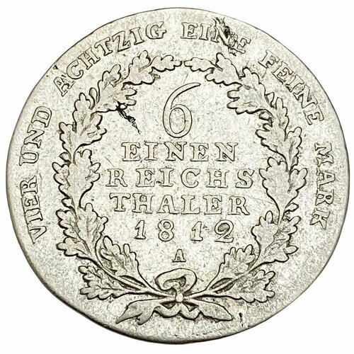 Германия, Пруссия 1/6 талера 1812 г. (2) клуб нумизмат монета 1 12 талера бранденбурга 1691 года серебро фридрих iii