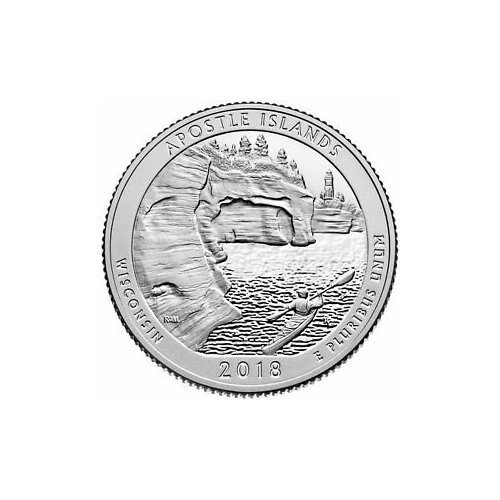 (042p) Монета США 2018 год 25 центов Апостл-Айлендс Медь-Никель UNC 045p монета сша 2018 год 25 центов заповедник блок медь никель unc
