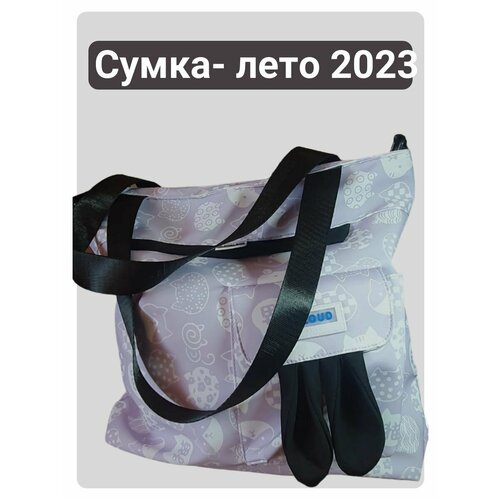 фото Сумка пляжная , фактура гладкая, фиолетовый нет бренда