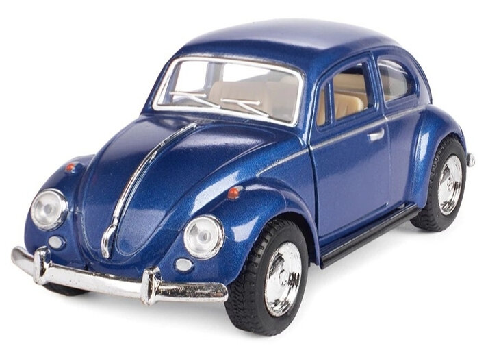 Машинка металлическая Kinsmart 1:32 1967 Volkswagen Classical Beetle KT5057D инерционная двери открываются / Черный