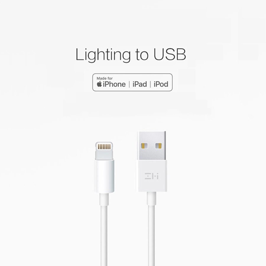 Кабель XIAOMI ZMI, USB A(m), Lightning (m), 1м, MFI, белый [al813c white] - фото №8