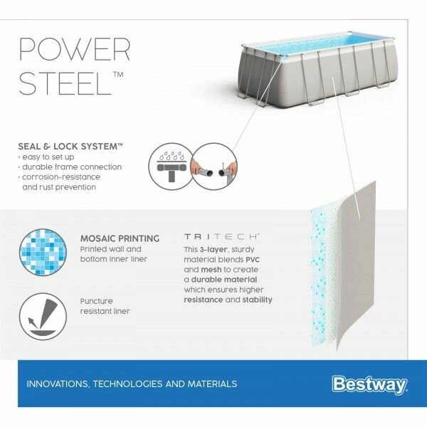 Бассейн каркасный BESTWAY Power Steel 56457 BW, 8124 л., песчаный фильтр-насос 3028 л.ч. - фотография № 7