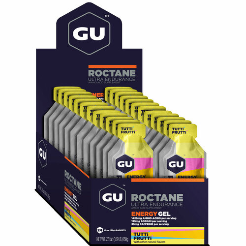 фото Гель питьевой gu energy gu roctane energy gel 35mg caffeine 24 стика x 32 г, тутти-фрутти