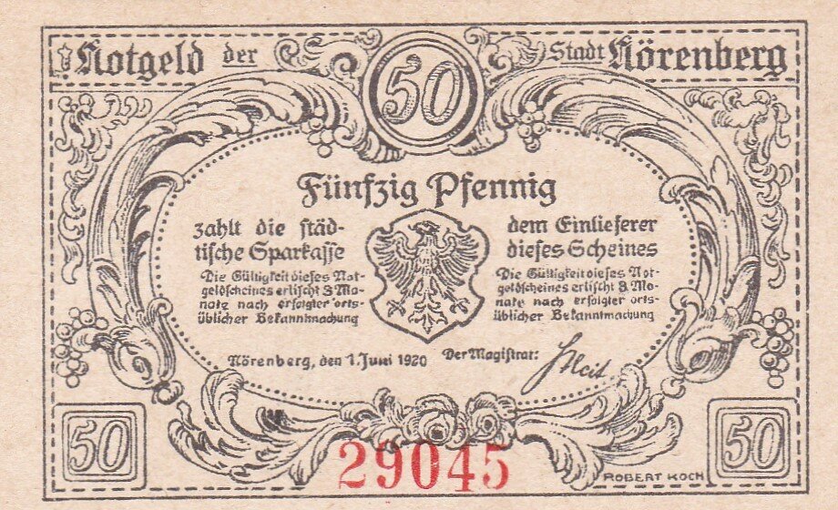 Германия (Веймарская Республика) Норенберг 50 пфеннигов 1920 г. (№2)