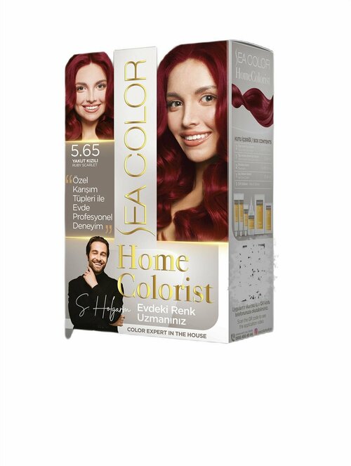 SEA COLOR Набор для окрашивания волос HOME COLORIST HAIR DYE KIT 5.65 Рубиново-красный