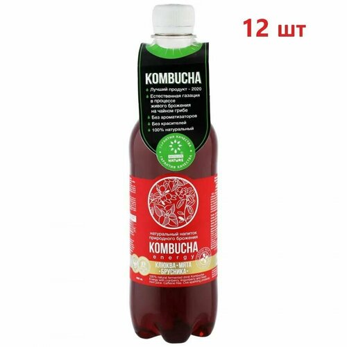 KOMBUCHA Напиток с соком ягод и мяты, 12шт/0.555л