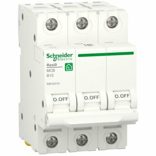 Автоматический выключатель Systeme Electric (schneider Electric) SCHNEIDER ELECTRIC RESI9 (АВ) B 10А 3P 6000A, R9F02310