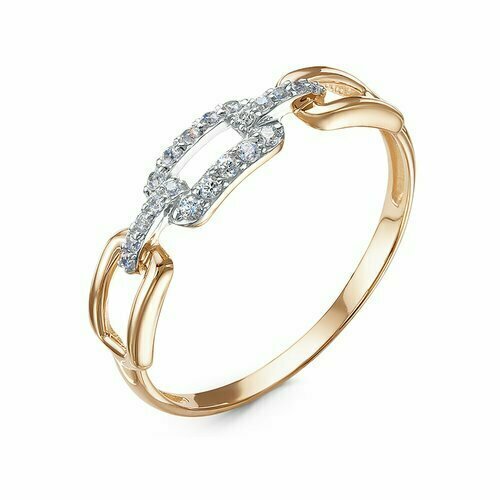 фото Кольцо diamant online, золото, 585 проба, фианит, размер 20, прозрачный