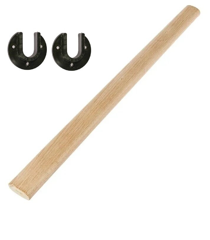 фото Вешалка деревянная 846 мм, в подарок 2 черных штангодержателя