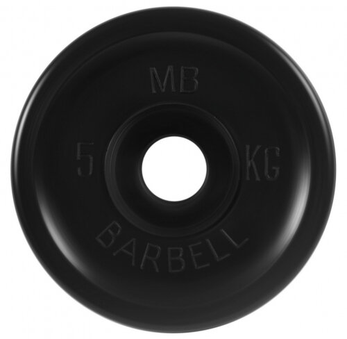 Диск MB Barbell d 51 мм чёрный 5,0 кг, олимпийский