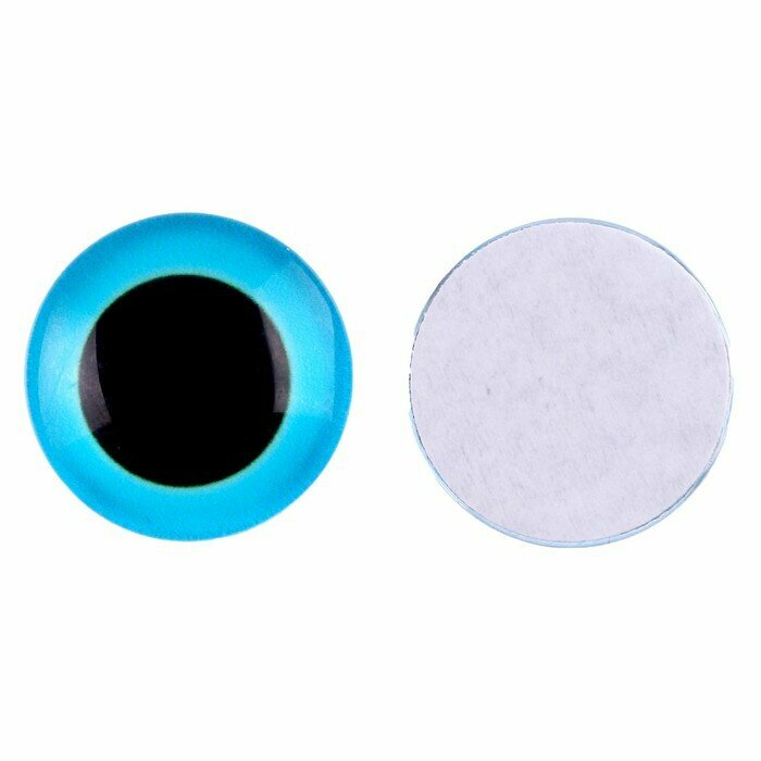 Глаза на клеевой основе, набор 10 шт, размер 1 шт. — 14 мм, цвет голубой