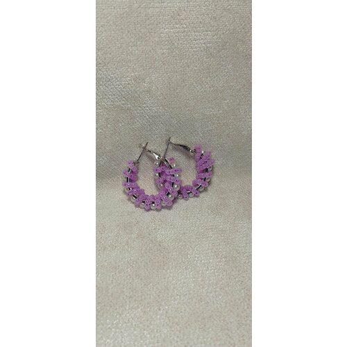 Серьги МастерHand, пластик, размер 30 мм, белый