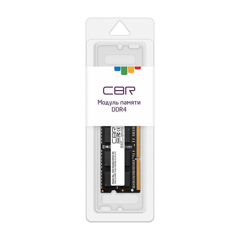 Cbr Модуль памяти DDR4 SODIMM 16GB CD4-SS16G32M22-01 PC4-25600 3200MHz CL22 12V