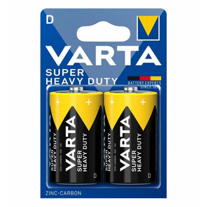 Батарейка VARTA SUPERLIFE D/R20, в упаковке: 2 шт.