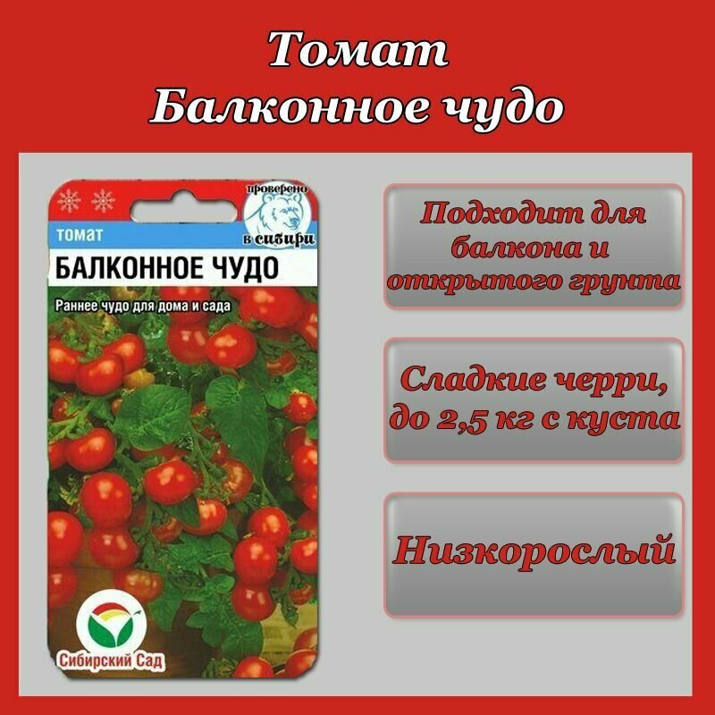 Томат Балконное чудо (1 упаковка -20шт семян)