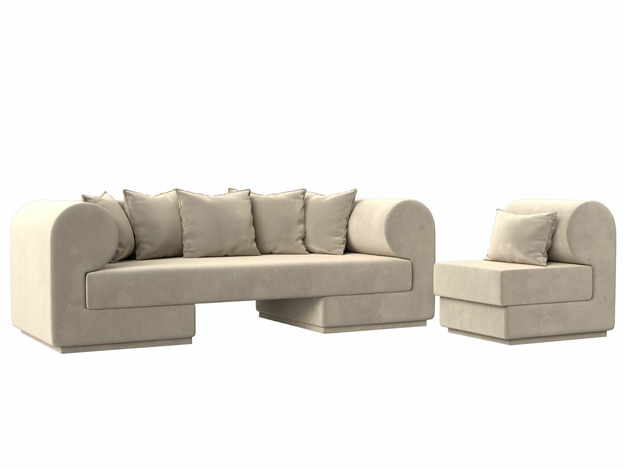 Набор Кипр-2 (диван, кресло), Микровельвет бежевый
