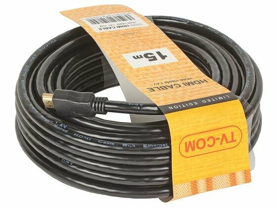 Кабель HDMI 15м VCOM Telecom CG150S-15M/CG501N-15M круглый черный - фото №3