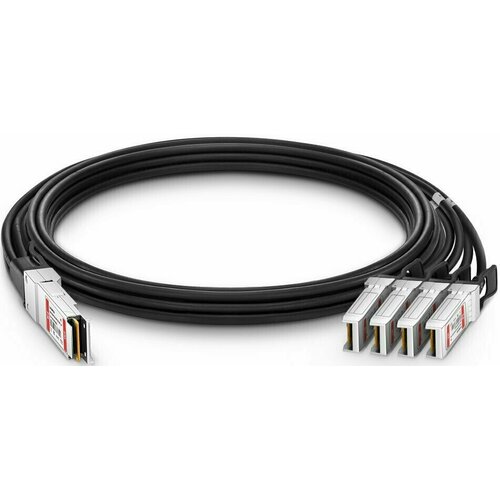 кабель qsfp28 fs q 4s28pc02 Кабель FS Q-4S28PC02 Customized 100G QSFP28 to 4x25G 2m