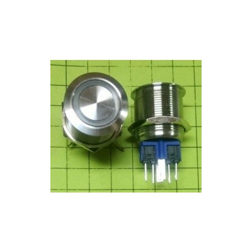 Кнопка антивандальная металл GN22-A без фикс. Подсв.220V красн.(GQ22-11E)
