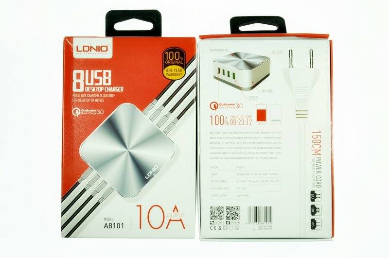 Сзу USB LDNIO A8101 7 USB +1 QC3.0 10000mAh DC3.6~6V=3A/DC6~9V=2A/DC9~12V=1.5A(Auto Max)50W