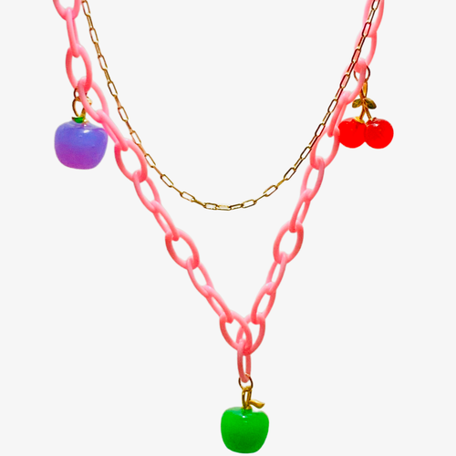 фото Колье "winter fruits", длина 50 см, розовый my lollipop