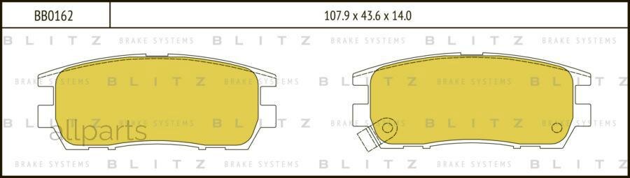 BLITZ BB0162 Колодки тормозные дисковые задние