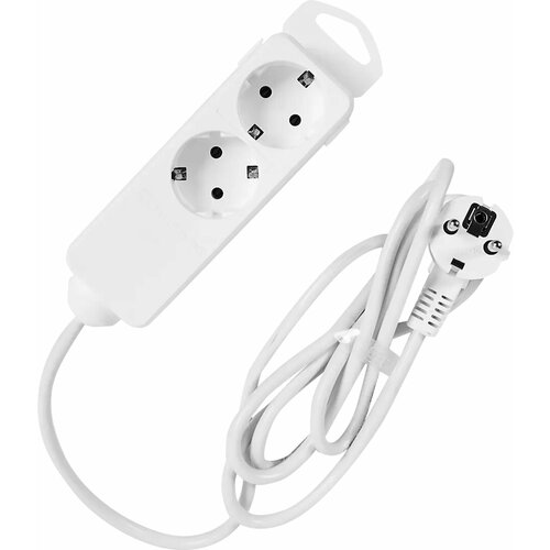 Удлинитель бытовой Защита Про 2 розетки с заземлением 3х0.75 мм 1.8 м 2200 Вт цвет белый