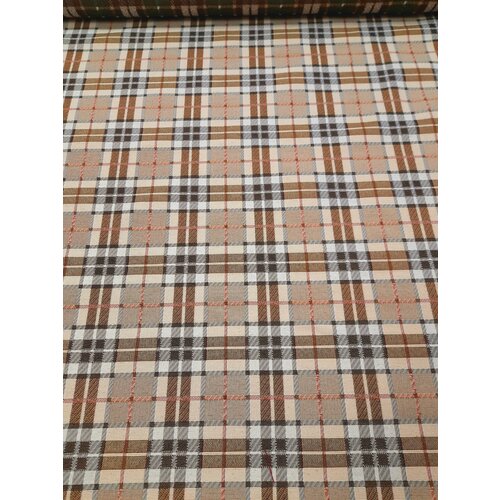 Ткань гобелен Шотландка с хлопком (вид1)