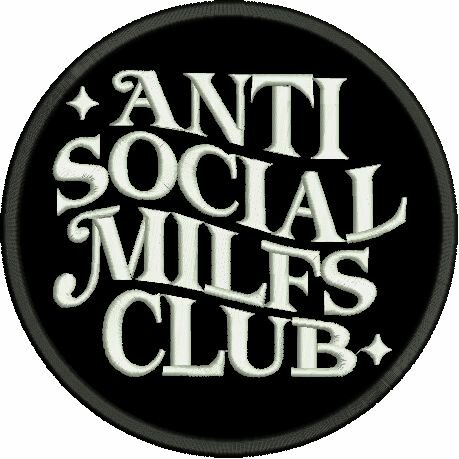 Шеврон на липучке, нашивка на одежду, для взрослых "Antisocial MILF", 80мм — фото 1