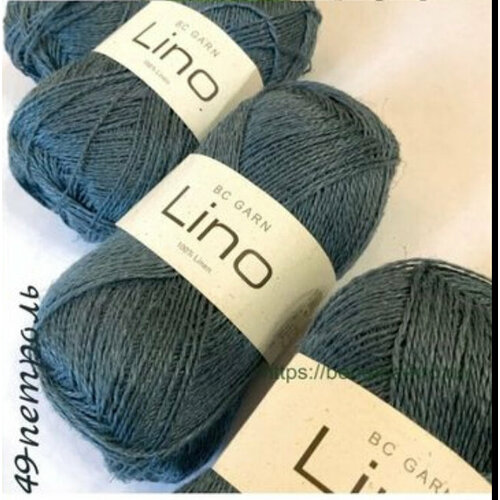 Пряжа BC Garn Lino 100% лен, цвет 49-петроль